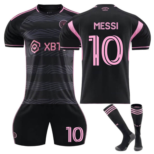 UONNO Inter Miami CF Away Jersey MESSI #10 Soccer Jersey Kids Adult 3Pcs Jersey Kits