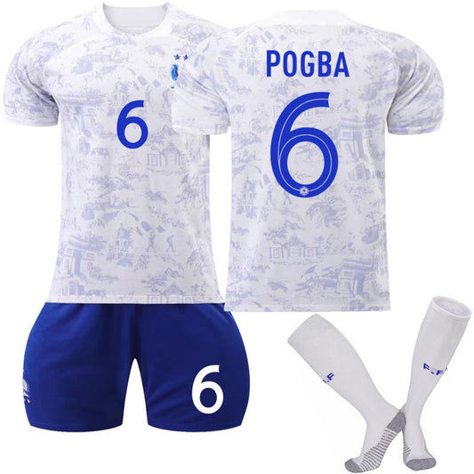 UONNO France National Team Away Jersey 2022-23 POGBA #6 Soccer Jersey for Kids Adult