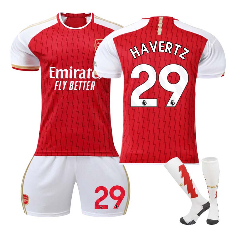 UONNO Arsenal F.C. Away Jersey HAVERTZ #29 Soccer Jersey Kids Adult 3Pcs Jersey Kits