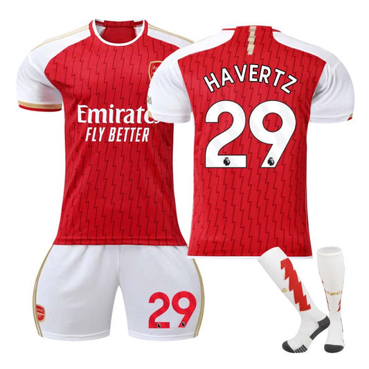 UONNO Arsenal F.C. Away Jersey HAVERTZ #29 Soccer Jersey Kids Adult 3Pcs Jersey Kits