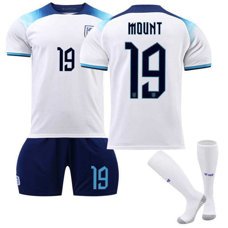 UONNO England Hone Jersey 2022-23 MOUNT #19 Soccer Jersey Kids Adult 3-Pieces Jersey Kits