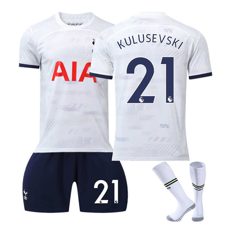 UONNO Spurs Home Jersey KULUSEVSKI #21 Soccer Jersey Kids Adult 3-Pieces Jersey Kits