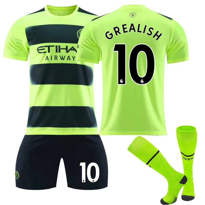 UONNO GREALISH #10 Manchester Second Away Jersey 2022/23 Soccer Jersey Kit For Adult Kids