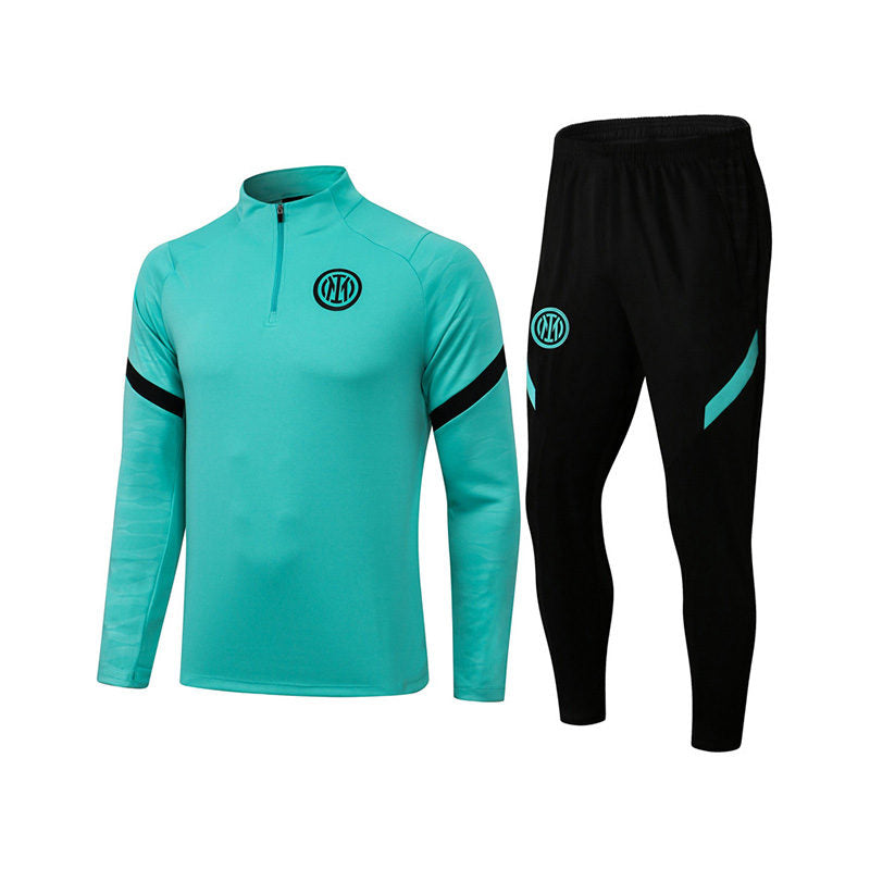 UONNO Inter Milan Soccer Jersey Breathable Long Sleeve Football Training Suit-Green