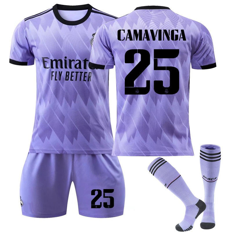 UONNO CAMAVINGA #25 Real Madrid Club Away Jersey 2022/23 Soccer Jersey Kit For Adult Kids