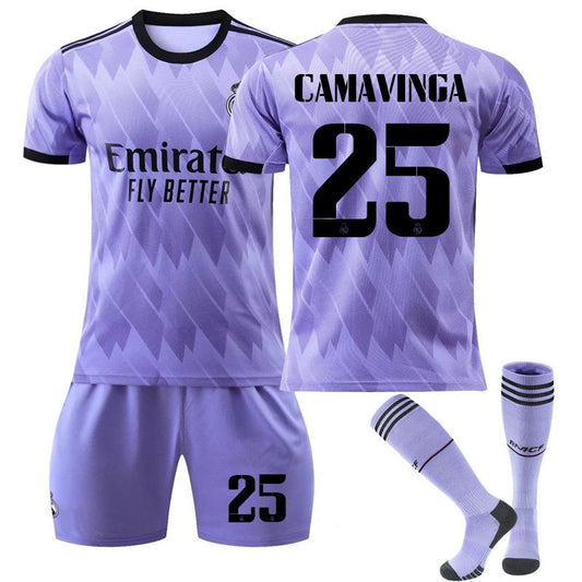 UONNO CAMAVINGA #25 Real Madrid Club Away Jersey 2022/23 Soccer Jersey Kit For Adult Kids