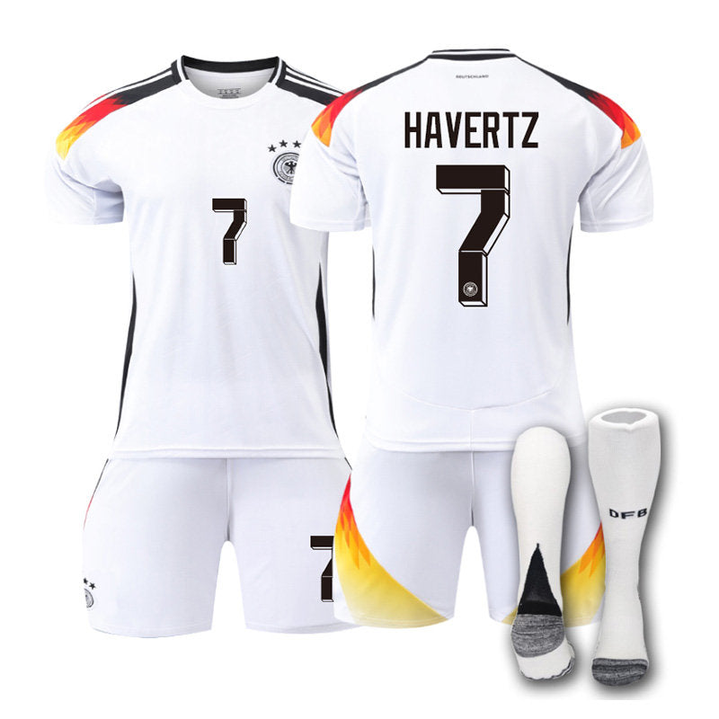 UONNO HAVERTZ #7 Germany Home Jersey Soccer Jersey Kit Football T-shirt Set for Adult Kids