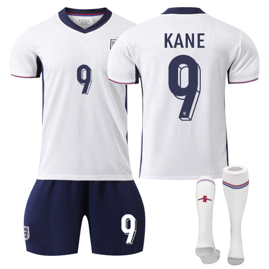 UONNO KANE #9 England Home Jersey Soccer Jersey Kit Football T-shirt Set for Adult Kids