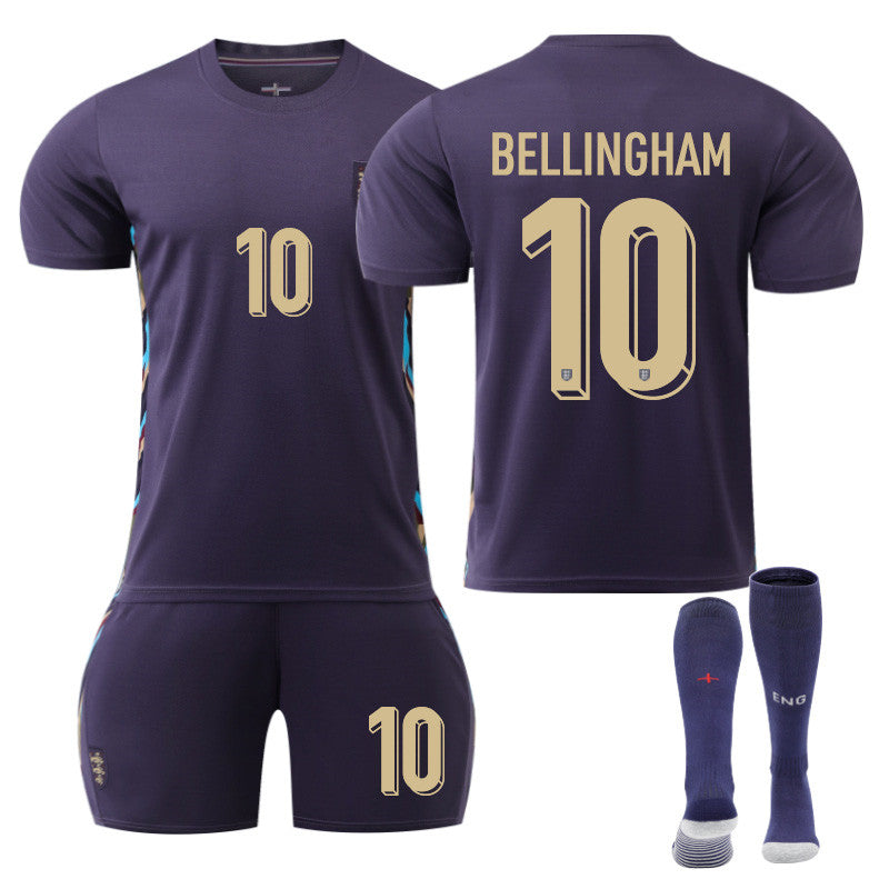 UONNO BELLINGHAM #10 England Away Jersey Soccer Jersey Kit Football T-shirt Set for Adult Kids