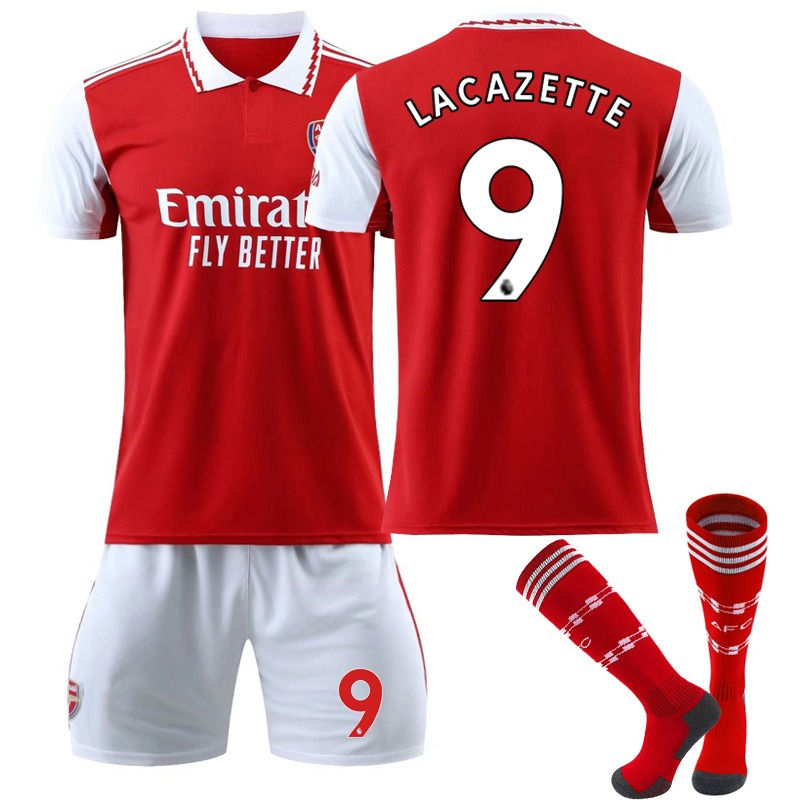 UONNO Arsenal FC 2022/23 Home Jersey Mens Soccer Jersey Kit Football T-shirt Set For Adult Kids