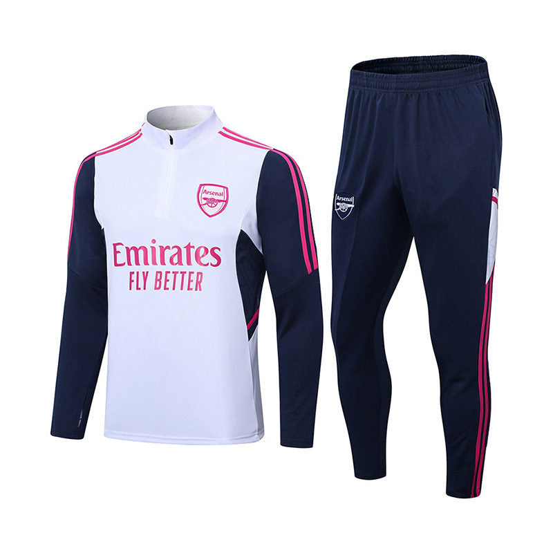 UONNO Arsenal Soccer Jersey Kit Football T-shirt Set for Adult Kids with Long Sleeve-White