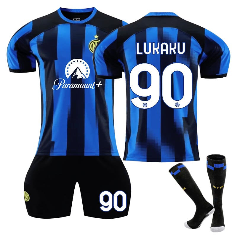 UONNO INTER Home Jersey LUKAKU #90 Soccer Jersey Kids Adult 3-Pieces Jersey Kits