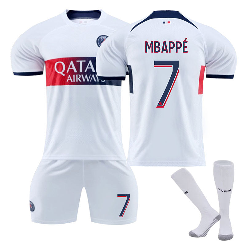 UONNO Paris Away Jersey MBAPPE #7 Soccer Jersey Kids Adult 3-Pieces Jersey Kits