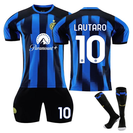 UONNO INTER Home Jersey LAUTARO #10 Soccer Jersey Kids Adult 3-Pieces Jersey Kits