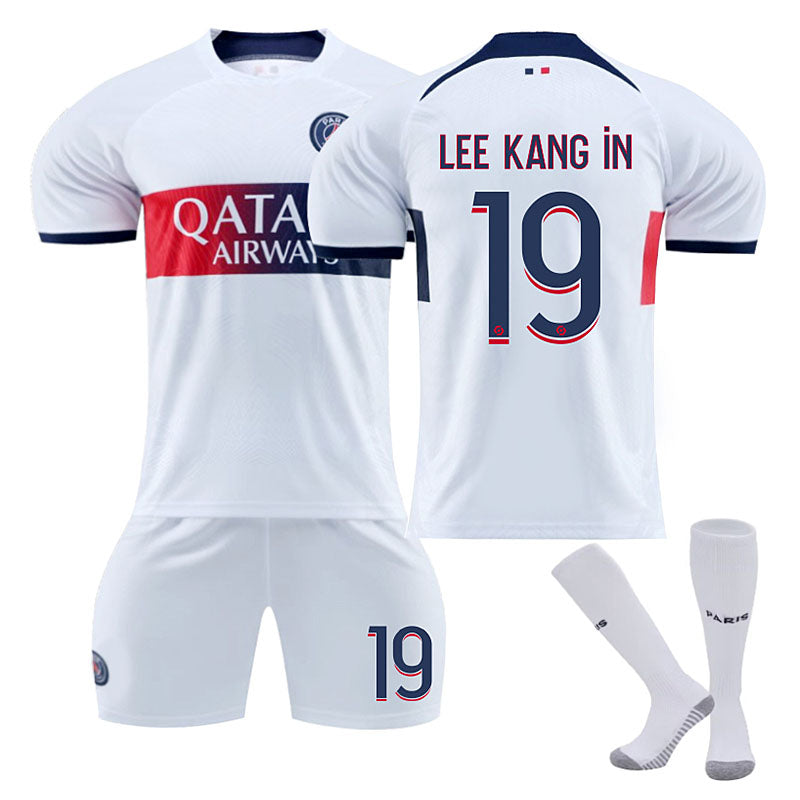 UONNO Paris Away Jersey LEE KANG IN #19 Soccer Jersey Kids Adult 3-Pieces Jersey Kits