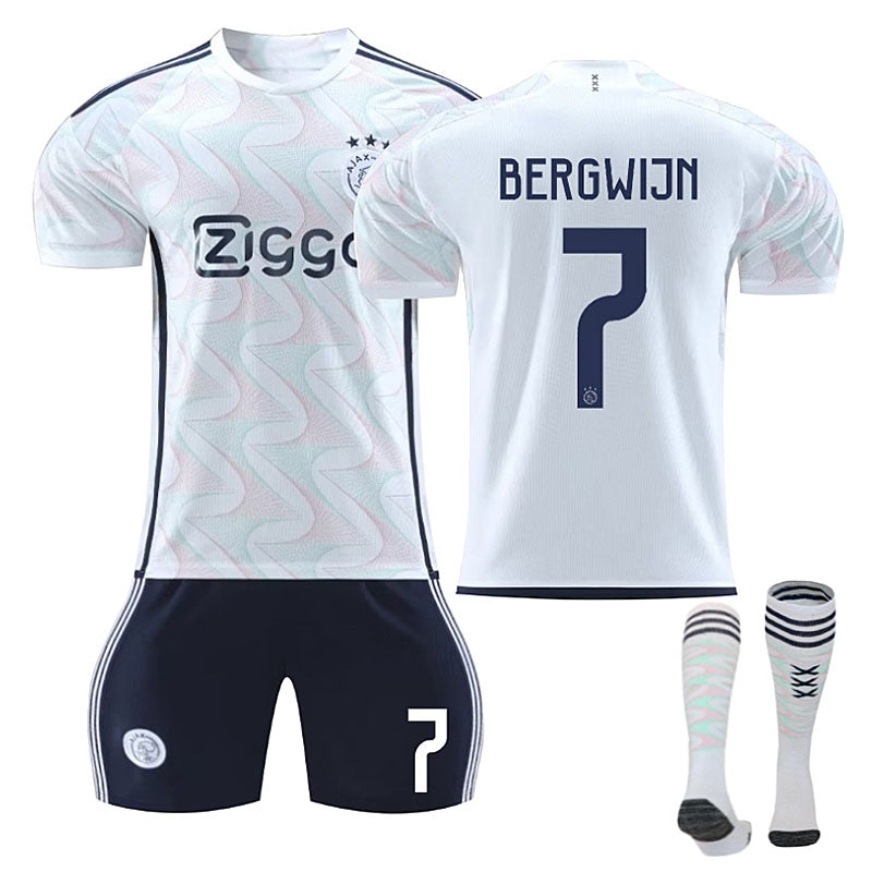 UONNO Ajax Away Jersey BERGWIJN #7 Soccer Jersey Kids Adult 3-Pieces Jersey Kits