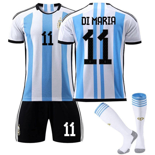 UONNO DI MARIA #11 Argentina Home Jersey 2022/23 Soccer Jersey Kit Football T-shirt Set For Adult Kids