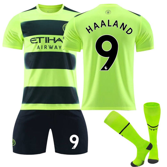 UONNO HAALAND #9 Manchester Second Away Jersey 2022/23 Soccer Jersey Kit For Adult Kids