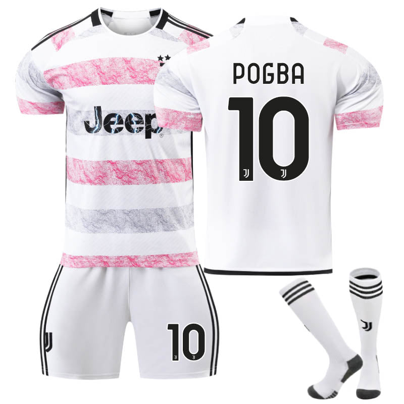 UONNO Juventus Away Jersey POGBA #10 Soccer Jersey Kids Adult 3-Pieces Jersey Kits