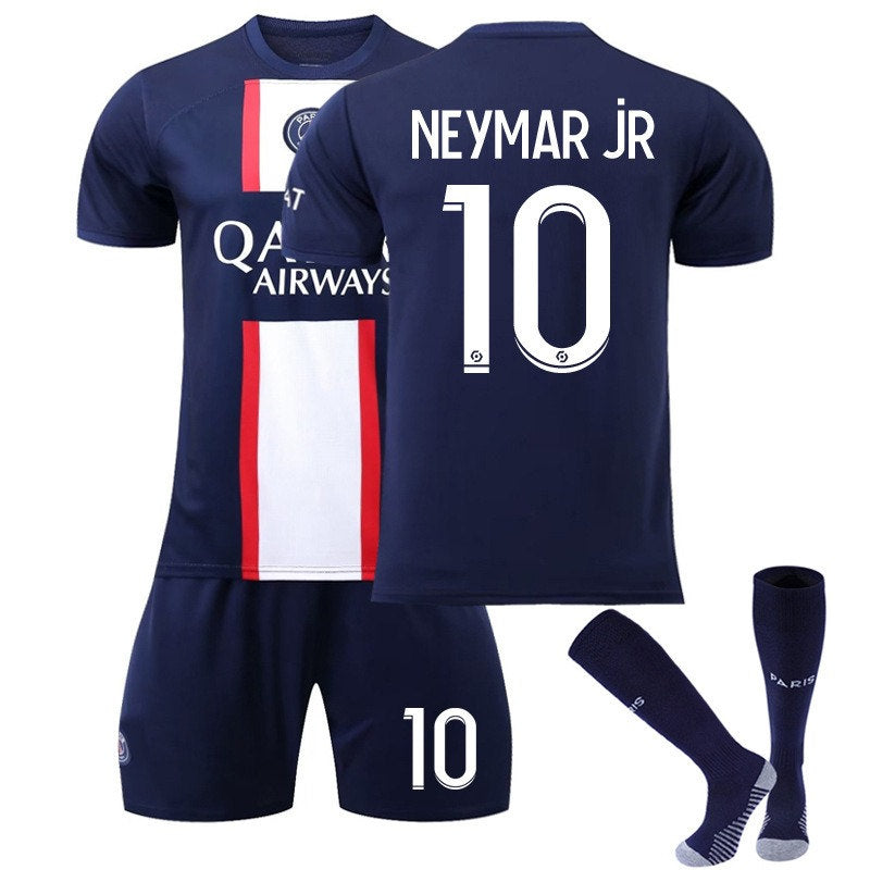 UONNO NERMAR JR #10 Paris Home Jersey 2022/23 Soccer Jersey Kit Football T-shirt Set For Adult Kids