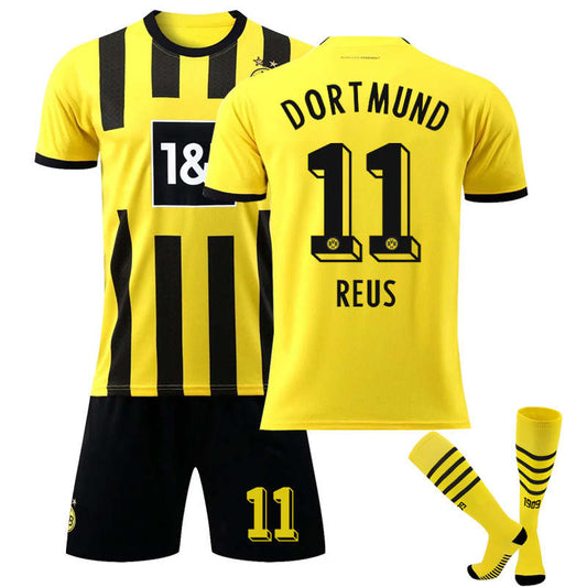 UONNO Dortmund Home Jersey 2022-23 REUS #11 Soccer Jersey Kids Adult 3-Pieces Jersey Kits