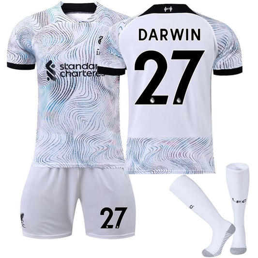 UONNO DARWIN #27 Liverpool Home Jersey 2022/23 Soccer Jersey Kit Football T-shirt Set For Adult Kids