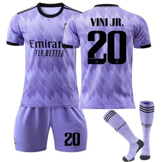 UONNO VINI JR #20 Real Madrid Club Away Jersey 2022/23 Soccer Jersey Kit For Adult Kids