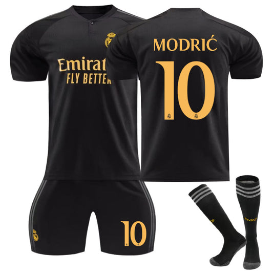 UONNO Real Madrid Second Away Jersey MODRIC #10 Soccer Jersey Kids Adult 3Pcs Jersey Kits