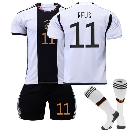 UONNO REUS #11 Germany Home Jersey 2022/23 Soccer Jersey Kit Football T-shirt Set For Adult Kids