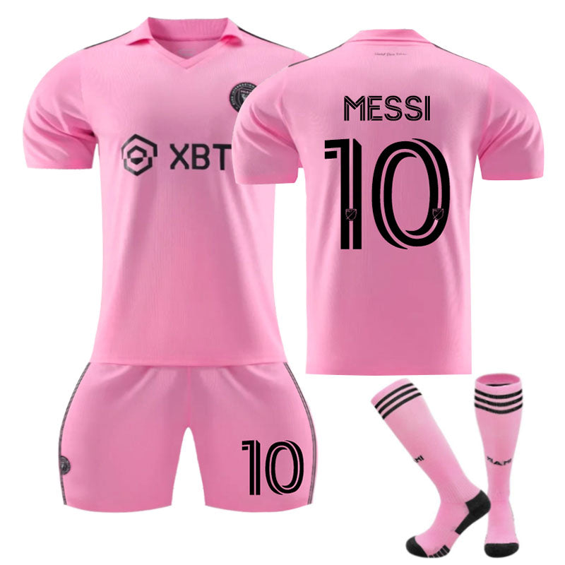 UONNO Inter Miami CF Home Jersey MESSI #10 Soccer Jersey Kids Adult 3Pcs Jersey Kits