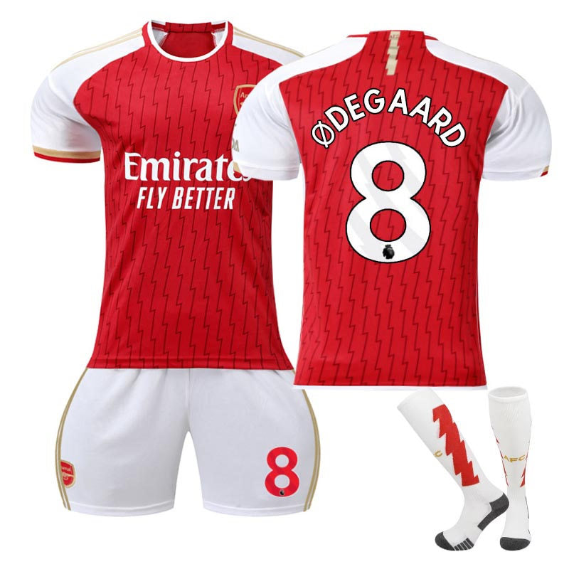 UONNO Arsenal F.C. Away Jersey ODEGAARD #8 Soccer Jersey Kids Adult 3Pcs Jersey Kits