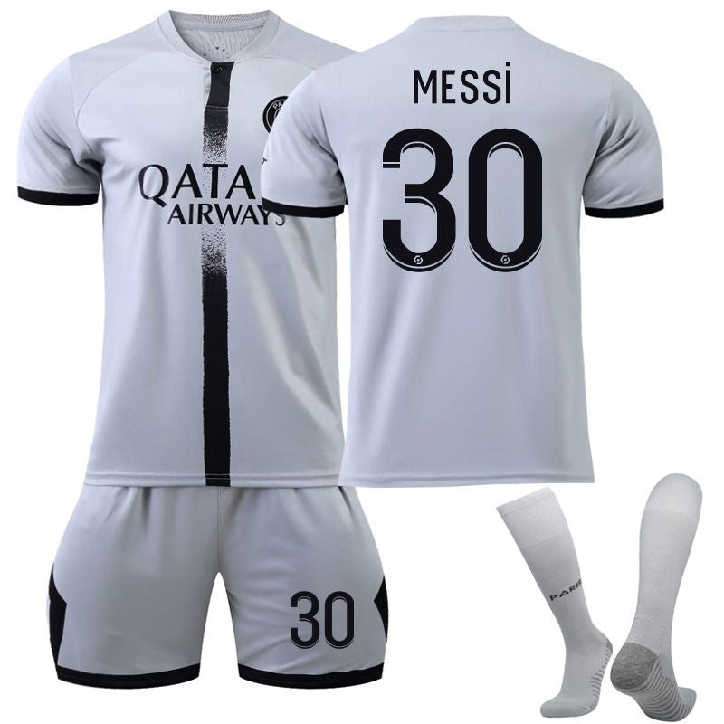 UONNO MESSI #30 Paris F.C Away Jersey 2022/23 Soccer Jersey Kit Football T-shirt Set For Adult Kids