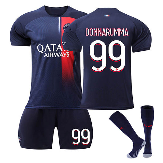 UONNO Paris Home Jersey DONNARUMMA #99 Soccer Jersey Kids Adult 3-Pieces Jersey Kits