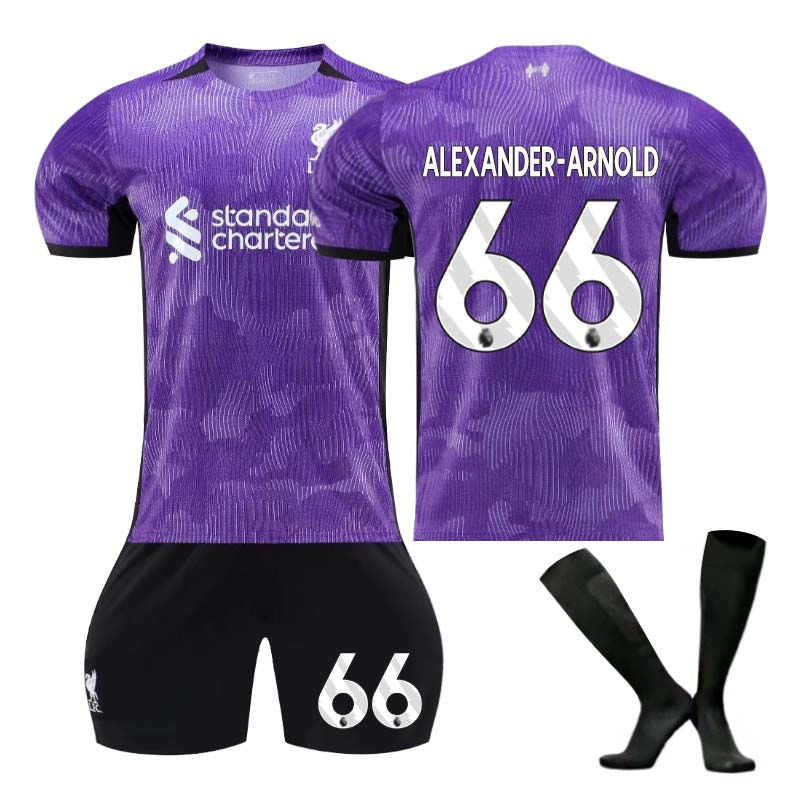 UONNO Liverpool Second Away Jersey ALEXANDER-ARNOLD #66 Soccer Jersey Kids Adult 3-Pieces Jersey Kits