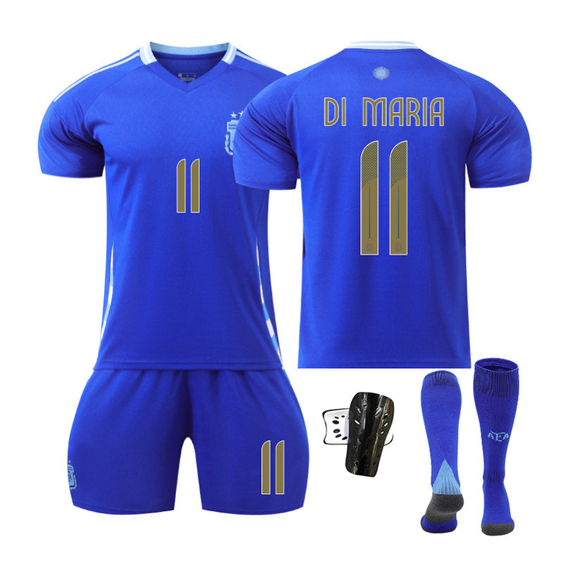 UONNO DI MARIA #11 Argentina Away Jersey Soccer Jersey Kit Football T-shirt Set for Adult Kids