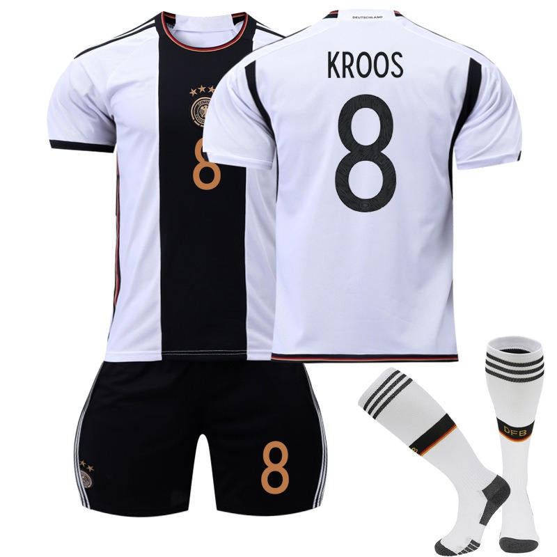 UONNO KROOS #8 Germany Home Jersey 2022/23 Soccer Jersey Kit Football T-shirt Set For Adult Kids