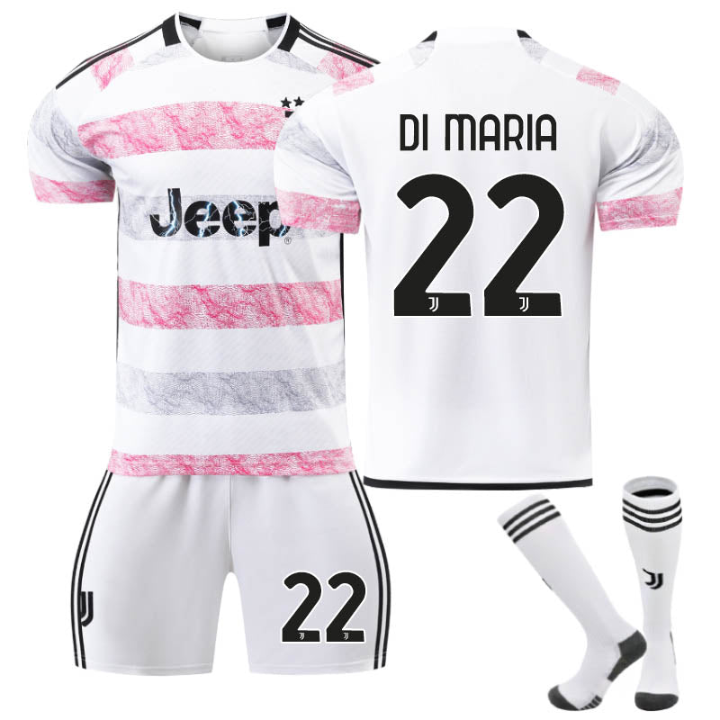 UONNO Juventus Away Jersey DI MARIA #22 Soccer Jersey Kids Adult 3-Pieces Jersey Kits