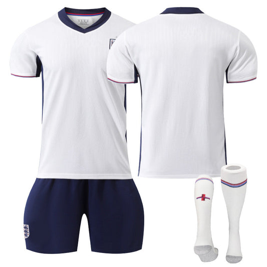 UONNO England Home Jersey Soccer Jersey Kit Football T-shirt Set for Adult Kids