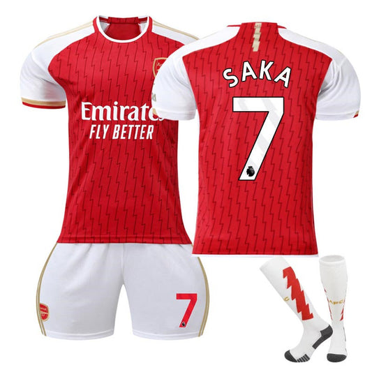 UONNO Arsenal F.C. Away Jersey SAKA #7 Soccer Jersey Kids Adult 3Pcs Jersey Kits