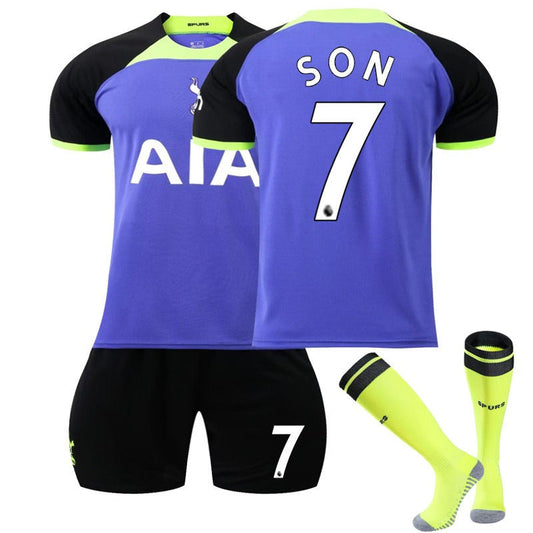 UONNO SON #7 Tottenham Hotspur F.C Away Jersey 2022/23 Soccer Jersey Kit Football T-shirt Set For Adult Kids