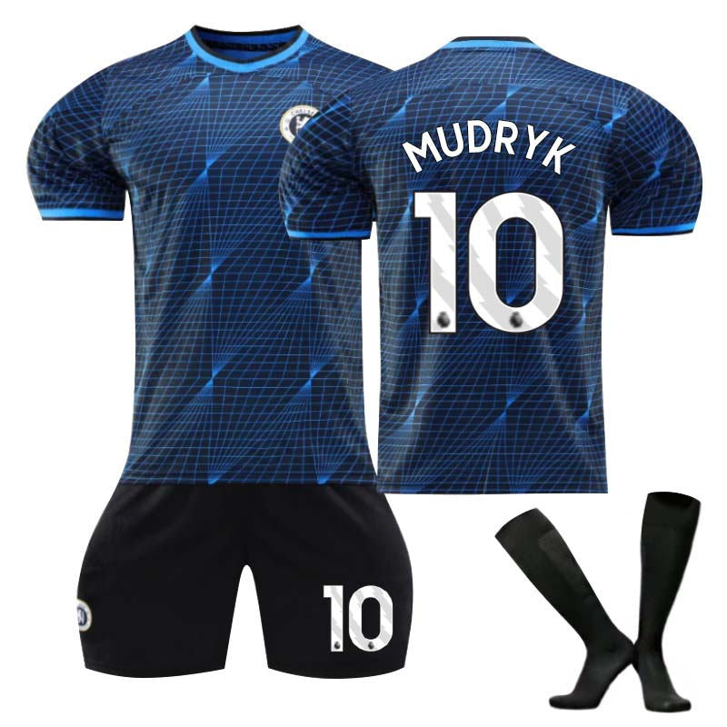 UONNO Chelsea Away Jersey MUDRYK #10 Soccer Jersey Kids Adult 3-Pieces Jersey Kits