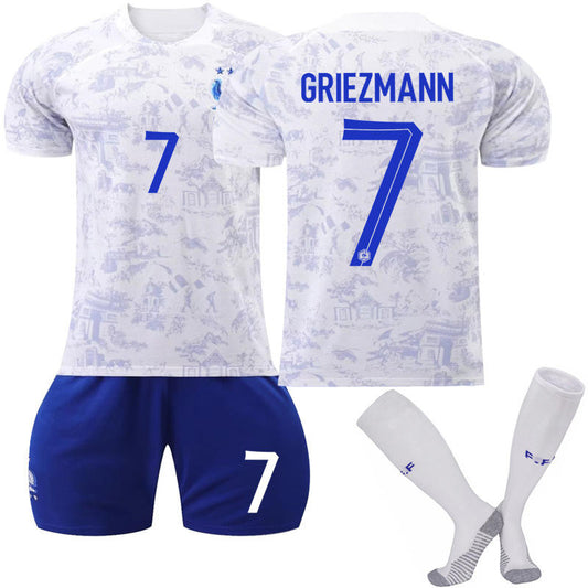 UONNO France National Team Away Jersey 2022-23 GRIEZMANN #7 Soccer Jersey for Kids Adult