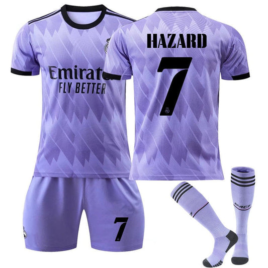 UONNO HAZARD #7 Real Madrid Club Away Jersey 2022/23 Soccer Jersey Kit For Adult Kids