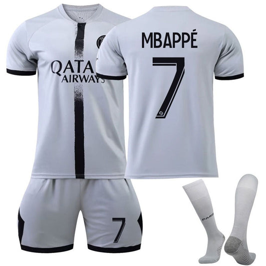 UONNO MBAPPE #7 Paris F.C Away Jersey 2022/23 Soccer Jersey Kit Football T-shirt Set For Adult Kids