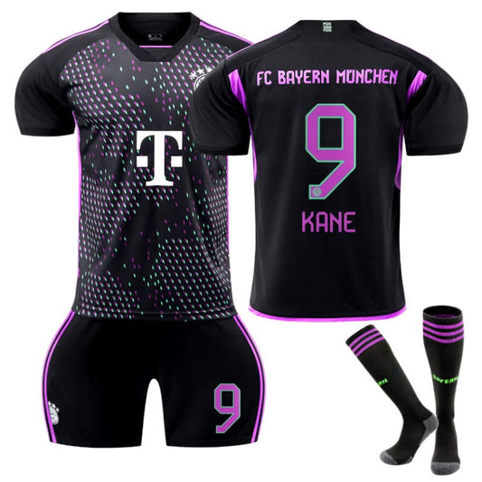 UONNO Bayern Away Jersey KANE #9 Soccer Jersey Kids Adult 3-Pieces Jersey Kits