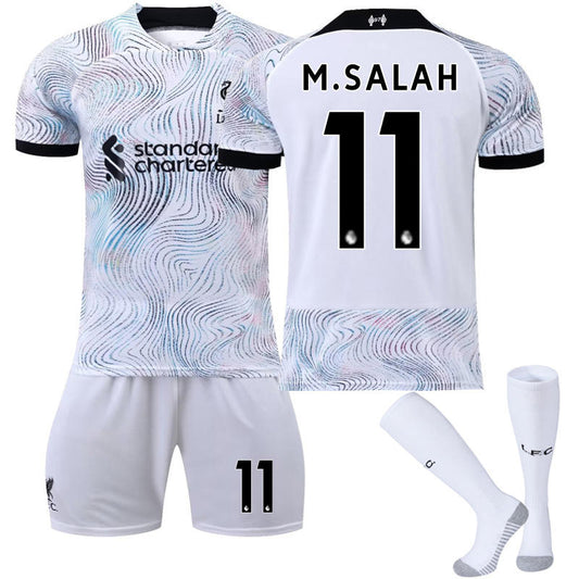 UONNO M.SALAH #11 Liverpool Home Jersey 2022/23 Soccer Jersey Kit Football T-shirt Set For Adult Kids