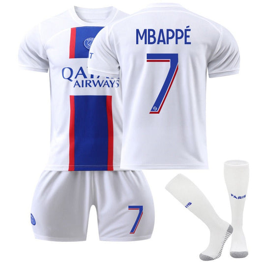 UONNO MBAPPE #7 Paris F.C Second Away Jersey 2022/23 Soccer Jersey Kit Football T-shirt Set For Adult Kids