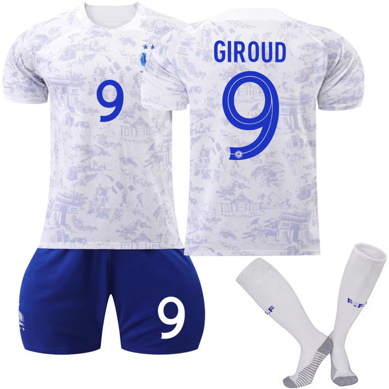 UONNO France National Team Away Jersey 2022-23 GIROUD #9 Soccer Jersey for Kids Adult