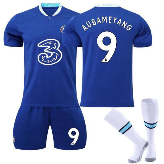 UONNO AUBAMEYANG #9 Chelsea Home Jersey 2022/23 Soccer Jersey Kit For Adult Kids