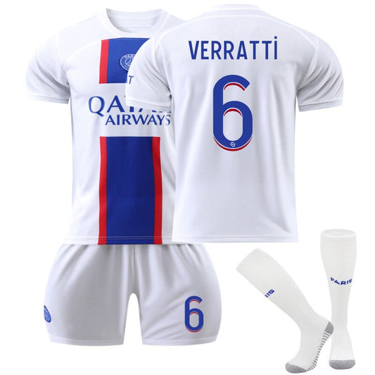 UONNO VERRATTI #6 Paris F.C Second Away Jersey 2022/23 Soccer Jersey Kit Football T-shirt Set For Adult Kids